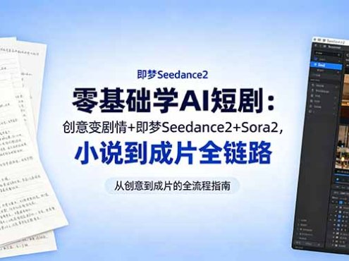 零基础学AI短剧:创意变剧情+即梦Seedance2+Sora2,小说到成片全链路