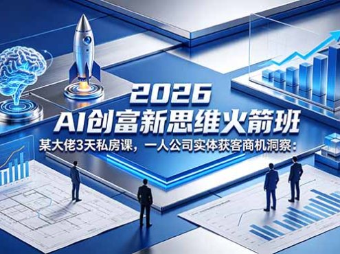 2026 AI 创富新思维火箭班：某大佬3天私房课，一人公司实体获客商机洞察