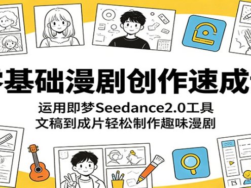 零基础漫剧创作速成课：运用即梦Seedance2.0工具，文稿到成片轻松制作趣味漫剧