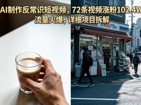 AI制作反常识短视频，72条视频涨粉102.4W，流量火爆，详细项目拆解