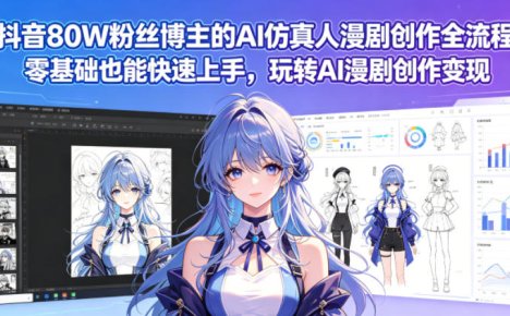 抖音80W粉丝博主的AI仿真人漫剧创作全流程,零基础也能快速上手,玩转AI漫剧创作变现