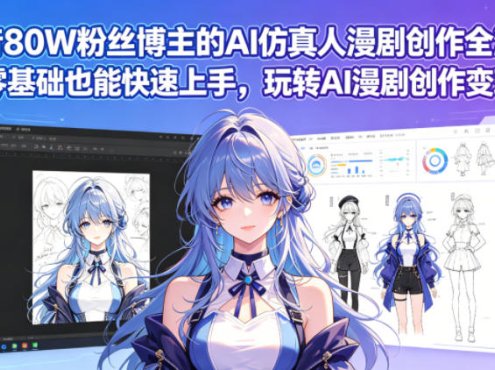 抖音80W粉丝博主的AI仿真人漫剧创作全流程，零基础也能快速上手，玩转AI漫剧创作变现