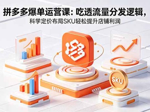 拼多多爆单运营实战课：吃透流量分发逻辑，科学定价布局SKU轻松提升店铺利润