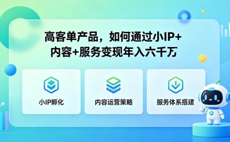 高客单产品，如何通过小IP+内容+服务变现年入六干W