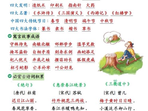 三年级下语文期中必背知识点汇总12页