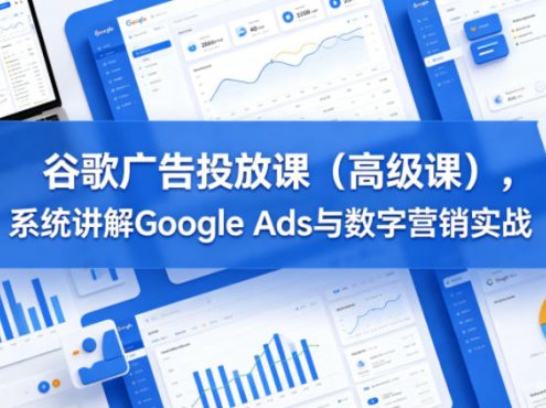 谷歌广告投放课(高级课)，系统讲解Google Ads与数字营销实战