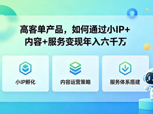 高客单产品，如何通过小IP+内容+服务变现年入六干W