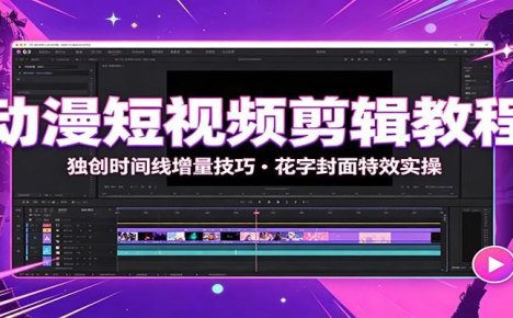 动漫短视频剪辑教程:独创时间线增量技巧,花字封面特效实操