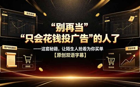 别再当“只会花钱投广告”的人了——这套秘籍,让陌生人抢着为你买单【原创双语字幕】