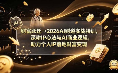 财富跃迁→2026AI财道实战特训,深耕IP心法与AI商业逻辑,助力个人IP落地财富变现