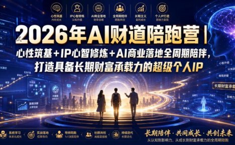 2026年AI财道陪跑营|心性筑基+IP心智修炼+AI商业落地全周期陪伴,打造具备长期财富承载力的超级个人IP