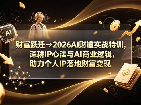 财富跃迁→2026AI财道实战特训，深耕IP心法与AI商业逻辑，助力个人IP落地财富变现
