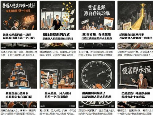 【AI书单】财富书籍图文解读玩法，一键直出，几十条视频，跑出1000单，全流程拆解，新手也可以上手
