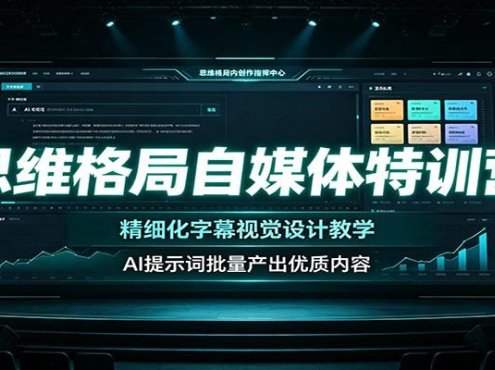 思维格局自媒体特训营：精细化字幕视觉设计教学，AI提示词批量产出优质内容