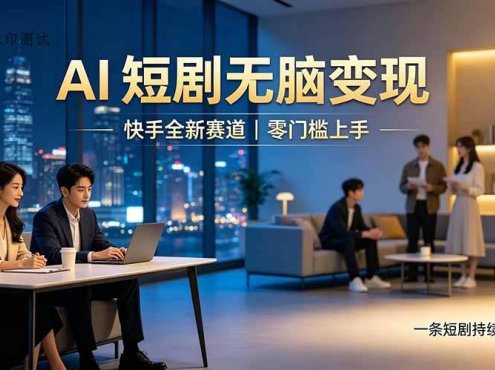 别乱找副业了，快手 AI 短剧零门槛长久被动增收