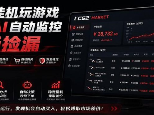 系统AI自动监控市场捡漏，不用玩游戏，只需要一部手机，支持任何形式数据验证